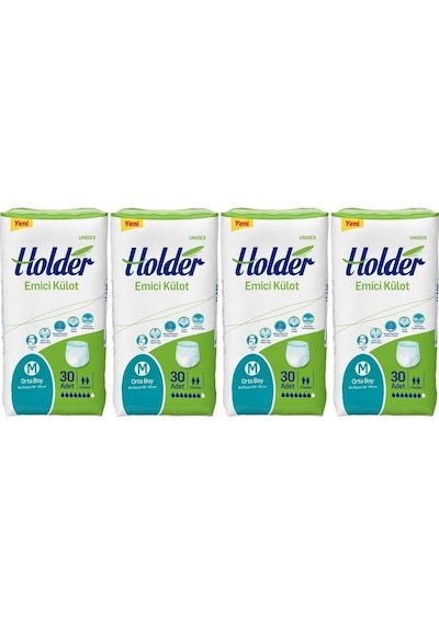 Holder Emici Külot Yetişkin Hasta Bezi Orta Boy Medium 30 X 4 Adet Diğer