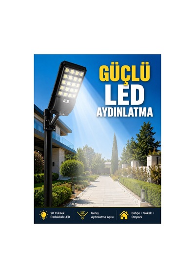 Hareket Sensörlü Solar Led Aydınlatma 3 Modlu Uzak Rlamba-4-6d74e