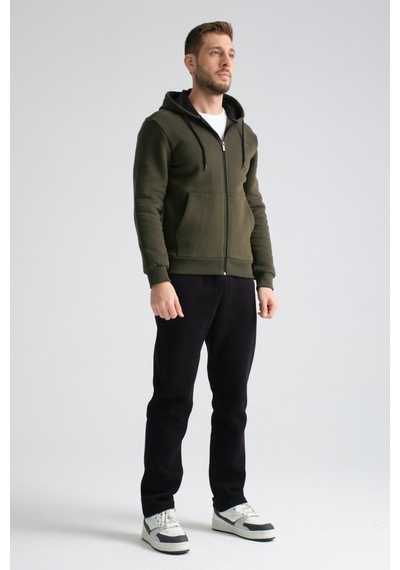 Shooter Sportswear Shooter Erkek Kışlık Eşofman Takımı Luxe Regular Kapüşonlu Haki