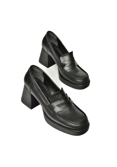 Fox Shoes T569013709 Siyah Kalın Topuklu Kadın Ayakkabı Siyah