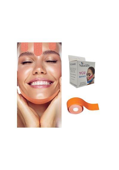 Beauty Tape Yüz Yogası İçin Face Tape Yüz Germe Bandı Turuncu Renk