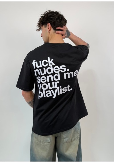 Zaee Playlist Oversize Baskılı Tişört Çok Renkli