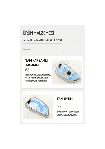 Bmw 1 3 5 6 7 Serisi G32 G30 G20 G11 & X1 X3 X5 X6 X7 & Z4 M Mermer Tpu Anahtar Kılıfı Turuncu