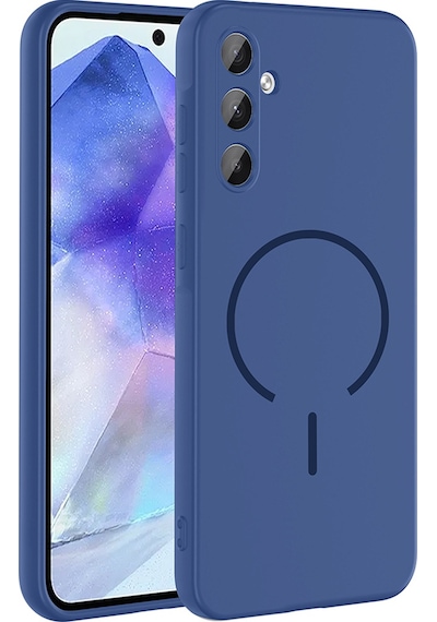 Adige Samsung Uyumlu Galaxy A57 Kılıf Silikon Meta Araç Tutucu Özellikli Lacivert