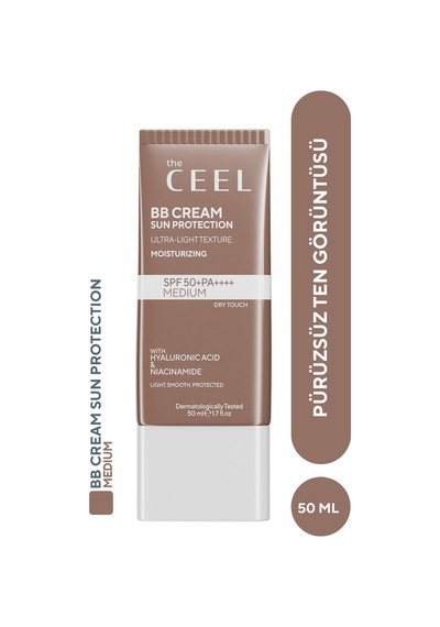 The Ceel BB Krem Medium SPF 50+ PA++++ Güneş Korumalı Leke Karşıtı ve Nemlendirici Etkili 50 ml