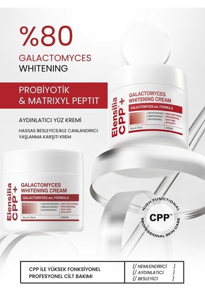 %80 Galactomyces İçeren Probiyotik Ve Matrixyl 3000 Ve Egf Destekli Aydınlatıcı Yüz Kremi Cpp Galactomyces Whitening Cream