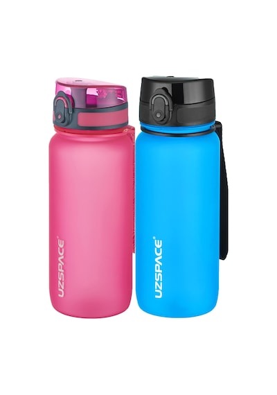 Uzspace 2'li Tritan Matara Seti 650 Ml 14 Farklı Renk Seçeneği Fiftyfifty -3037seta Pembe - Turkuaz