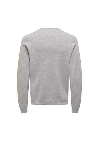 Only & Sons Onspın Reg 12 Solıd Crew Knıt Erkek Gri Kazak - 22027590 Gri