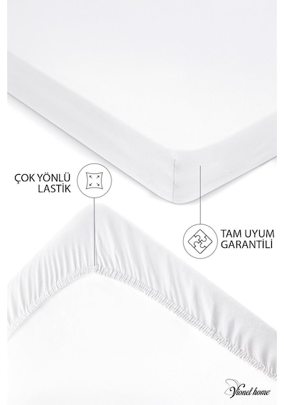%100 Pamuk Penye Premium Lastikli Çarşaf Tek Kişilik Çift Kişilik Battal Boy Beyaz