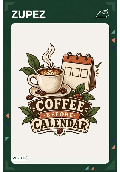 Zpz803 Coffee Before Calendar Ütüyle Uygulanabilir Transfer Baskı - 911529784