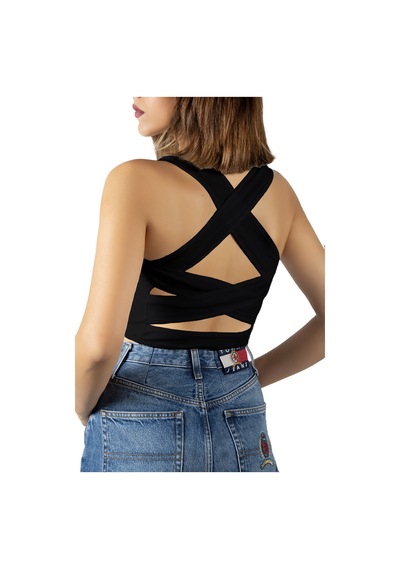 Terapi Men Siyah Fitted/vücuda Oturan Crop Halter Yaka Fitilli Esnek Örme Bluz Atlet Siyah Terapi Men Siyah Fitted/vücuda Oturan Crop Halter Yaka Fitilli Esnek Örme Bluz Atlet Siyah