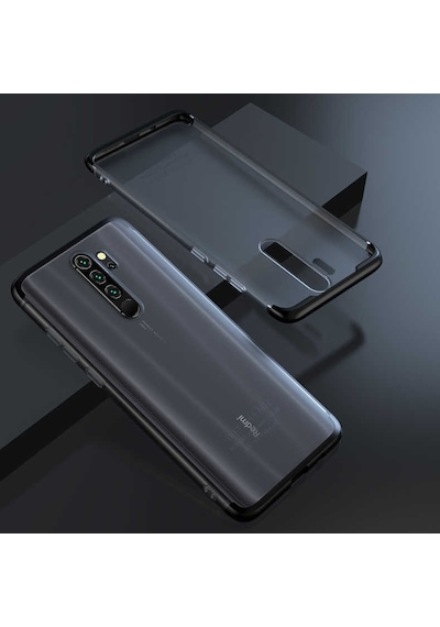 Xiaomi Redmi Note 8 Pro Kılıf Şeffaf Mat Görünümlü Full Koruma Nili Kılıf Siyah