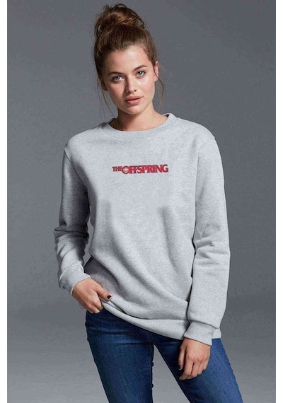 The Offspring Baskılı Gri Kadın Sweatshirt (534813495)