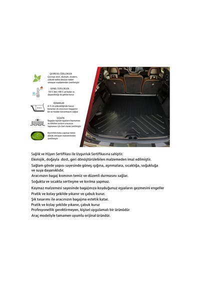 Opel Combo Seperatörlü 2019 Sonrası İle Uyumlu 3d Bagaj Havuzu Standart