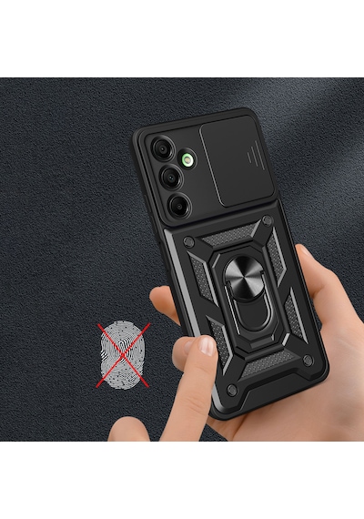 Galaxy Uyumlu A16 Magnetik Standlı Kamera Korumalı Zore Sürgülü Vega