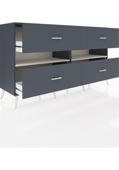 Hyperion Konsol 2 Raflı 4 Çekmeceli 176x44x99 Antrasit-aytaşı/antrasit Antrasıt/aytası - Antrasıt Hyperion Konsol 2 Raflı 4 Çekmeceli 176x44x99 Antrasit-aytaşı/antrasit Antrasıt/aytası - Antrasıt