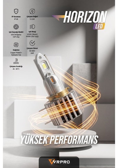 Vrpro Horizon H15 Turuncu Beyaz Led Far Ampülü 45w 22000lümen