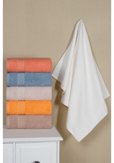 Aura El Havlu Seti 6 Lı Bambu Penye 50x90 Cm Emici, Yumuşak, Dayanıklı Havlu - Lüks - 1350 Gr Çok Renkli