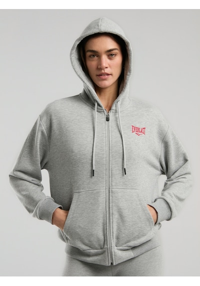 Everlast Ever Classics Wmn Gri Melanj Kadın Kapüşonlu Full Zip Sweatshirt Gri Melanj