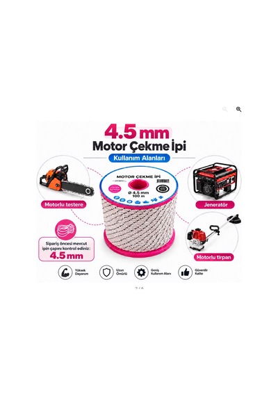 Algaride 4.5 Mm Motor Çekme İpi 100 Metre Motorlu Testere Jeneratör Motorlu Tırpan Çim Biçme Su Motoru Ve Benzinli Makineler İçin Starter Marş İpi
