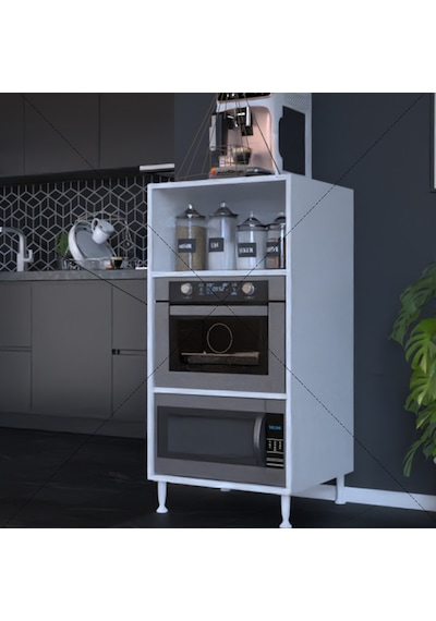 Modilayn Silva 59,6 X 119,2 X 56 Cm Özel Üretim Büyük Fırınlar İçin Mini Midi Mikrodalga Fırın Dolabı
