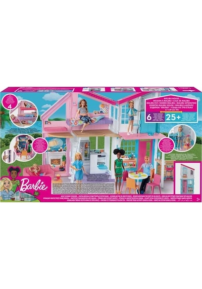 Barbie'Nin Malibu Evi. Dönüşüm Özellikli. 25'Ten Fazla Parçalı Ve
