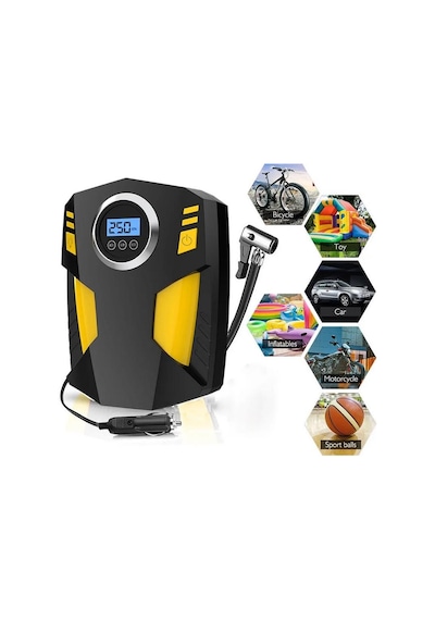 Sepetinegelsin 12v Dijital Ekranlı 150 Psi Lastik Hava Şişirme Pompası