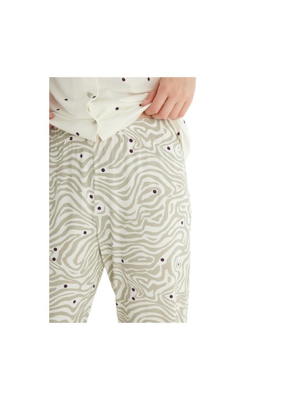 Blackspade Kadın Kısa Kol Önden Düğmeli Krem Pijama Takımı C7t5n8o15 Krem