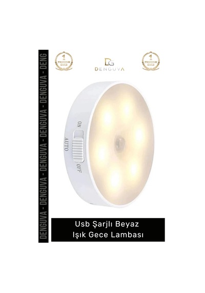 Sensörlülamba Hareket Sensörlü Şarjlı Led Akıllı Otomatik Pratik Modern Usb Şarjlı Beyaz Işık Gece Çok Renkli