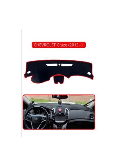 Chevrolet Cruze 2012+ Torpido Koruma Halısı Kırmızı Kenar