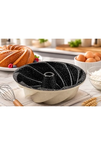 Rüzgar Gülü Model Döküm Kek Kalıbı Göbekli Bundt 24 Cm Çap, 9 Cm Derinlik Yapışmaz Kaplama Diğer