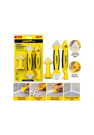 3pcs Silikon - Mala - Derz Kazıyıcı Set