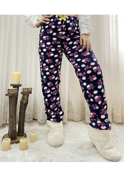 Cepsiz Kışlık Polar Kadın Pijama Altı Tek Alt Je23 Lacivert