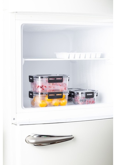 Nandy Home Set Kilit Kapaklı Dikdörtgen Clear Saklama Kabı Seti 9'lu - 375-900-17000 ML Beyaz