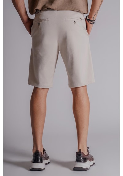 Braccas Erkek Yandan Cepli Klasik Bel Slim Fit Chino Şort Bej Bej