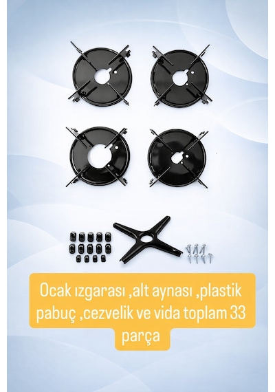 Vestel ,Beko Uyumlu Ve Birçok Marka Için Cam Ocak Izgara Takımı-ankastre-set Üstü 33 Parça 1 Adet