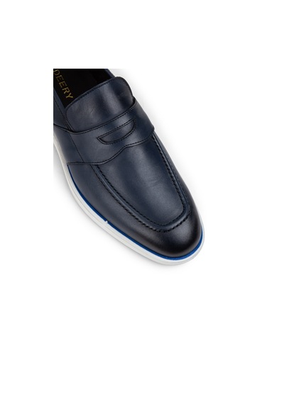 Deery Hakiki Deri Mavi Erkek Loafer Ayakkabı - 01960mmvıc01 Mavi