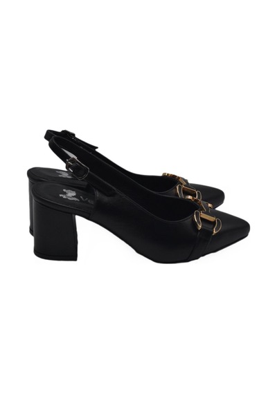 Venüs 25461074y Topuklu Toka Detaylı Kadın Deri Ayakkabı Siyah