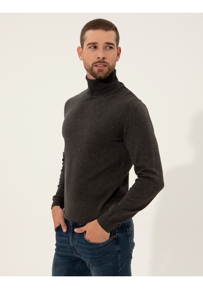 Pierre Cardin Erkek Gri Melanj Triko Kazak 50257158-vr086 Gri Melanj