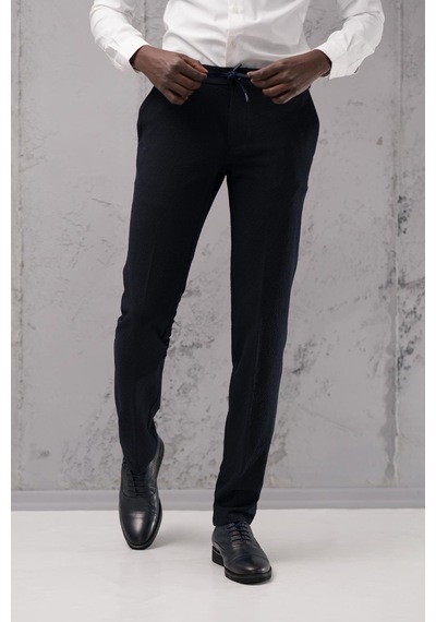 Ecer Regular Fit Yan Cepli Kışlık Gofre Kumaş Pantolon Lacivert