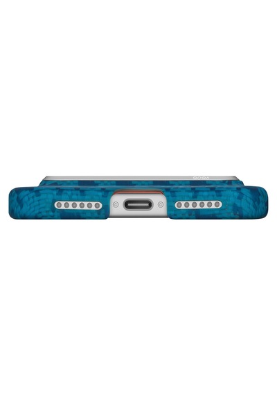 Apple Apple iPhone 17 Pro Kılıf M-safe Uyumlu Aramid Fiber Pitaka Edge Serisi Happiness Rides Kapak Mavi