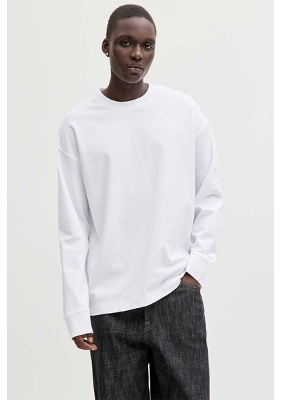 Jack & Jones Jjebarron Tee Ls O-neck Noos Beyaz
