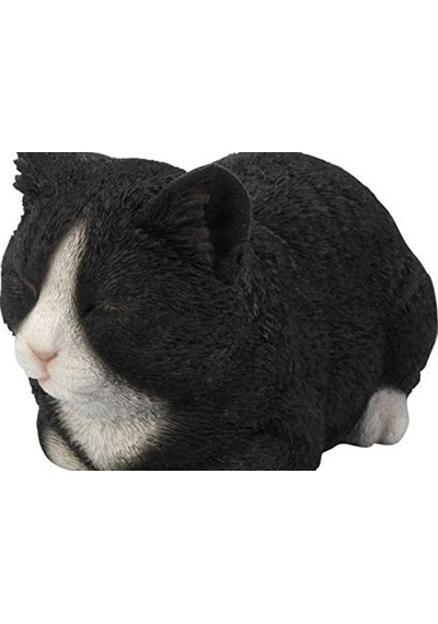 Ltd Geschenk Statue Schlafende Katze Schwarz Weiß