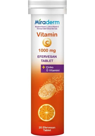 Miraderm Vitamin C 1000mg 20 Efervesan Tablet