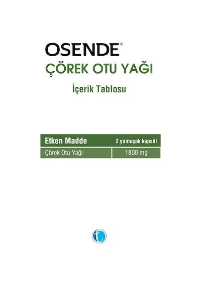 Osende Çörek Otu Yağı 30 Yumuşak Kapsül