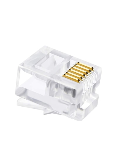 RJ11 6P6C 6 Pinli Telefon Jackı Konnektör 100 Adet