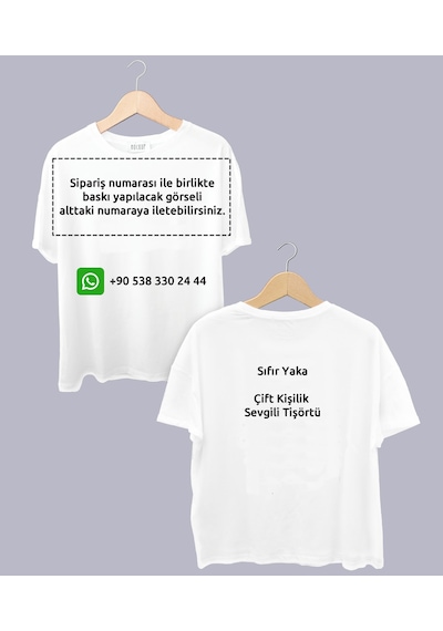 Çift Kişilik Tişört Kişiye Özel Baskı Sevgili T-shirt Her İki Bedeni De Tek Tek Sepete Ekleyiniz Beyaz