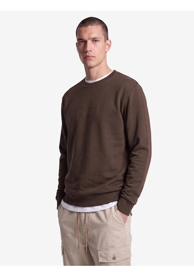 Koton Bisiklet Yaka Pamuklu Uzun Kollu Baskılı Sweatshirt Kahverengi 7wam70049mk Kahve