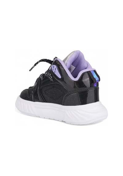 537 Çocuk Okul Öncesi Bilekli Sneaker Siyah/lila