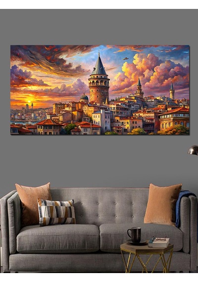 Kanvas Tablo Galata Kulesi Gün Batımı